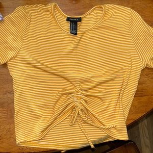 Forever 21 Yellow And White Top